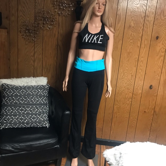 lululemon athletica Pants - Lululemon"Tadasana Pant-Black & Blue-Size 6-Good Condition